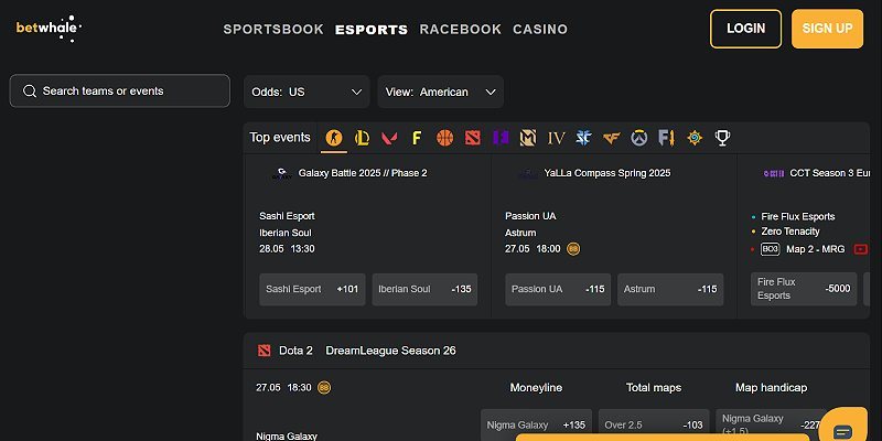 BetWhale crypto casino lobby