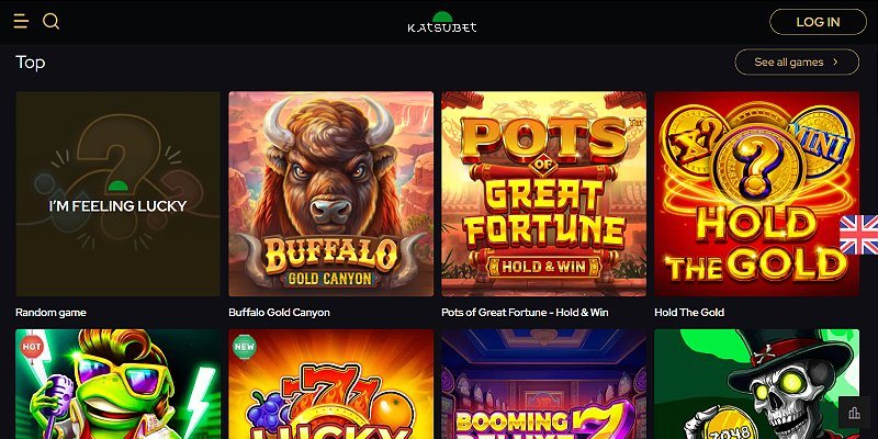 Katsubet crypto casino lobby
